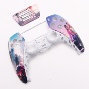 Replacement Fashion Top and Buttom with Touch Pad Housing Case Cover for PS5 v2.0 v3.0 Controller - GTA