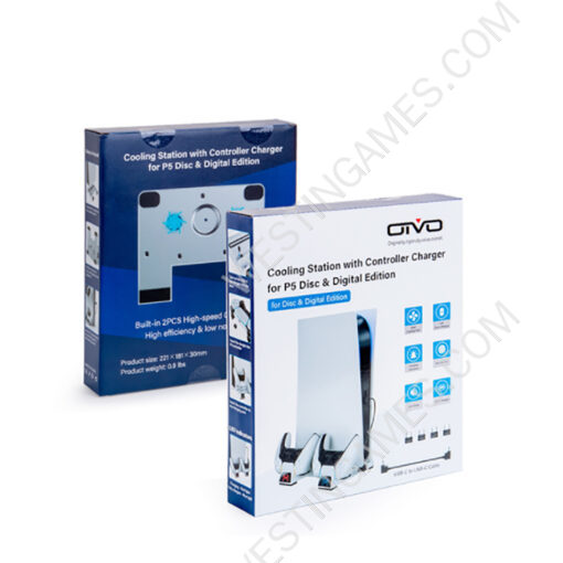 Multi-Funtion Cooling Stand with Controller Charging and 4pcs Type-c Charger Adapter for PS5 DE / UHD Console - Image 2
