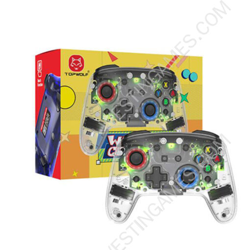 Wireless Gampad Controller with RGB Light and Rear Button Key for Switch OLED and Steam Clear