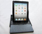 360 Degree Rotation Cover Case with Wireless Bluetooth Keyboard for New iPad 2 / 3 - Black