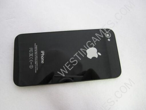 Replacement iPhone 4 4G Glass Back Cover - Black (OEM)