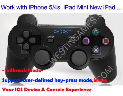 Avitoy Wireless Bluetooth Game Controller Pad Without Packing for iPhone/ iPad / iPod Touch - Black