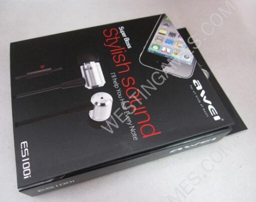 AWEI ES100i Excellent Noise Isolating Metal Earphone for Mobile Phone/ iPhone/ MP3 / MP4 - Silver - Image 6