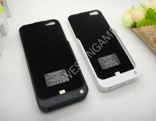 3200mAh External Backup Battery Power Pack Case for iPhone 5 / 5S - Black/White
