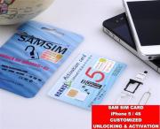 Samsim Sam Sim Unlock Sim Card with Activation Support iPhone 5/4S iOS 6.12 WCDMA 3G