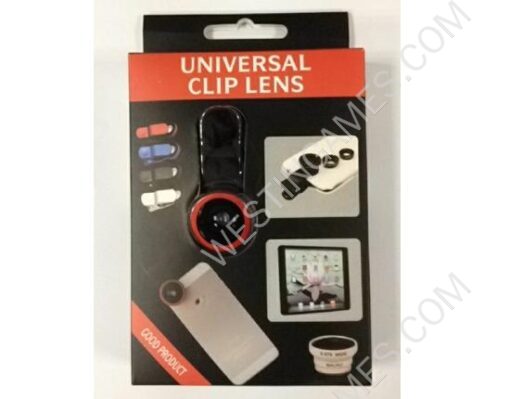 LX-U002 3 in 1 Universal Lens Clip w/ Fisheye, Macro and Wide Angle for iPhone/Samsung/ iPad - Red - Image 4