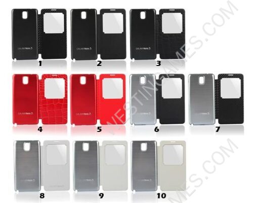 Metal Silk Housing Cover Battery Back Door Leather Case for Galaxy Note III 3 - 10 Themes