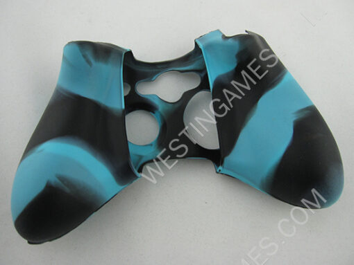 Silicone Protective Case for Xbox 360 Controller Blue/Black (Nude Packs) - Image 2