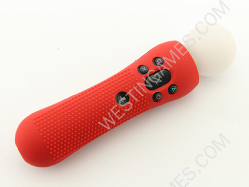 Extreme Grip Handle Silicone Sleeve Skin Cover for PS3 PS4 Move Motion Controller - Red - Image 4