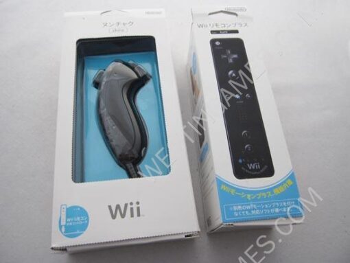 2in1 Wireless Remote Controller Built-in Motion Plus with Nunchuk Controller for WII / WII U - Black