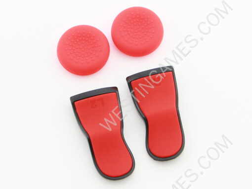 Extended L2 / R2 Trigger Cap Pro for PS4 and Pro Controller FPS Games Add-on Accessory Black+Red
