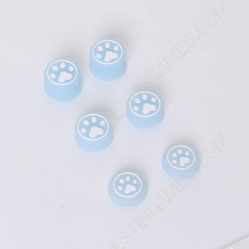 Cute Cat Claw Feet Night Light 8pcs Silicone Analog Thumb Grips Caps for Xbox One/S/Series X S/PS5/PS4/Switch Pro Gamepad Light Blue
