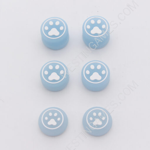 Cute Cat Claw Feet Night Light 8pcs Silicone Analog Thumb Grips Caps for Xbox One/S/Series X S/PS5/PS4/Switch Pro Gamepad Light Blue - Image 2