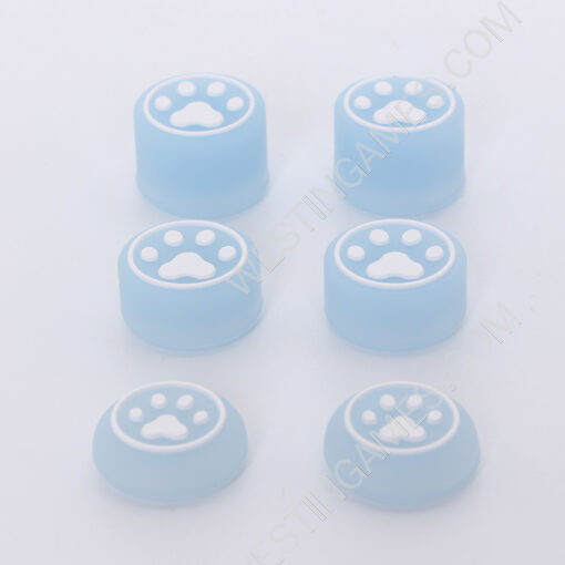 Cute Cat Claw Feet Night Light 8pcs Silicone Analog Thumb Grips Caps for Xbox One/S/Series X S/PS5/PS4/Switch Pro Gamepad Light Blue - Image 3
