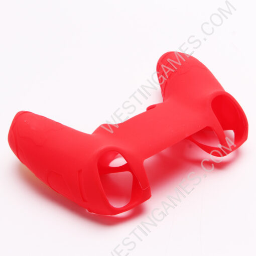 Silicone Protective Case with Particle Grip for PS5 Dualsense Controllers Red-Yellow - Image 5