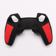 Silicone Protective Case with Particle Grip for PS5 Dualsense Controllers Black-Red 03
