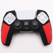 Silicone Protective Case with Particle Grip for PS5 Dualsense Controllers Black-Red 06