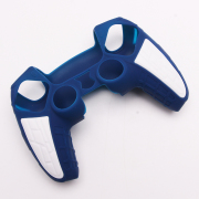Silicone Protective Case with Particle Grip for PS5 Dualsense Controllers Deep Blue-White