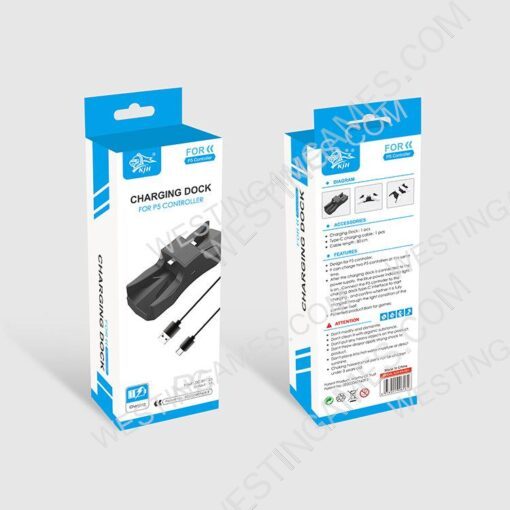 Dual Charging Dock Stand with USB Cable for PS5 Dual Sense Controller - Image 3