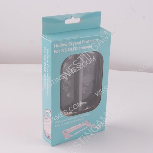 New 3in1 Transparent Crystal Protecting Cover Case for Nintendo Switch OLED Gamepad - Clear Black