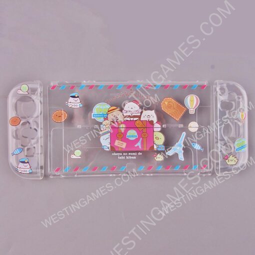 Soft Clear TPU+PC Grip Case and Ergonomic Shock-Absorption Flip Cover for Switch OLED - Sumikkogurashi