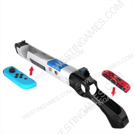 Gun Shaped Handgrip Sense Joystick Holder For Nintendo Switch/NS OLED Joy-con Black/White