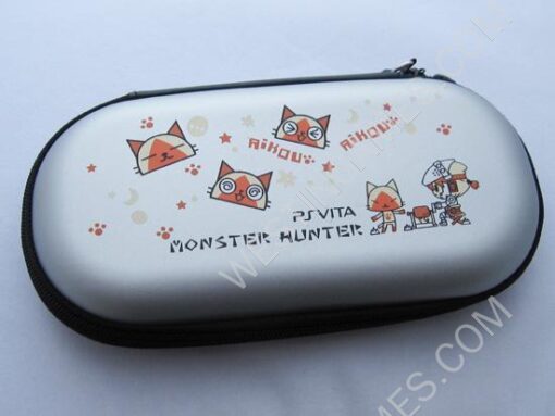 Protective Hard Carry Aiform Bag Monster Hunter For PS VITA - Silver