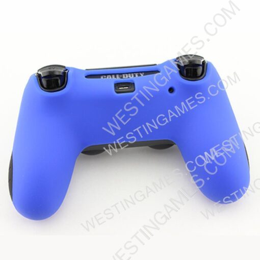New Soft Silicone Thicker Half Skin Rubber Cover for ps4 Controller - Blue - Image 3