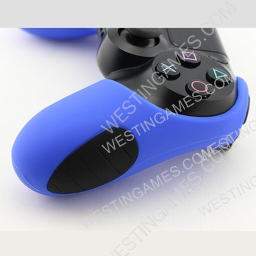 New Soft Silicone Thicker Half Skin Rubber Cover for ps4 Controller - Blue - Image 4
