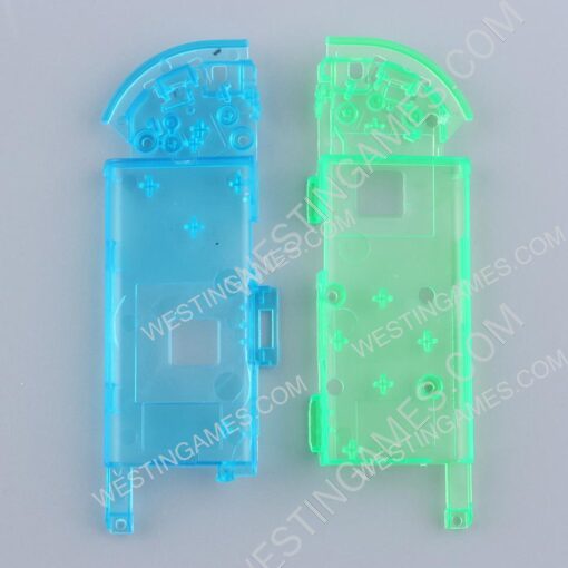Left and Right Housing Cover Case Set for Switch Joy-con Clear Green and Blue - Image 5