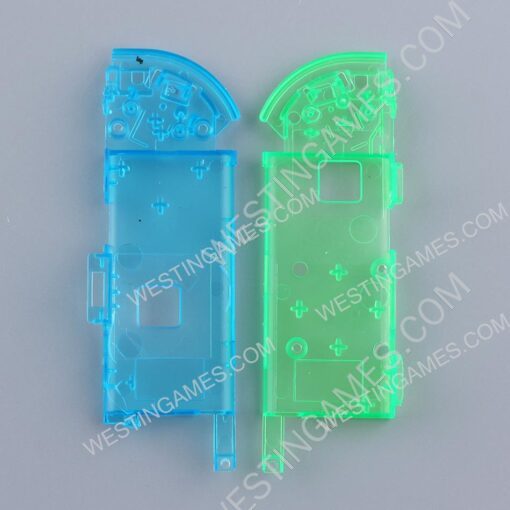 Left and Right Housing Cover Case Set for Switch Joy-con Clear Green and Blue - Image 6