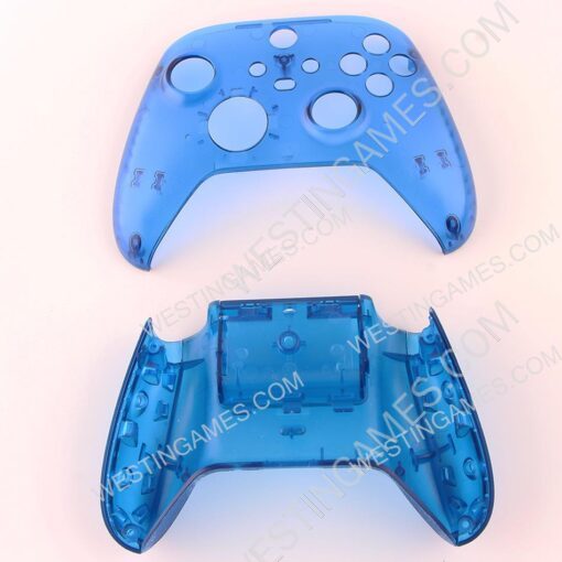 Replacement Transparet Top and Bottom Housing Shell Case for XBOX Series Controller - Blue - Image 4