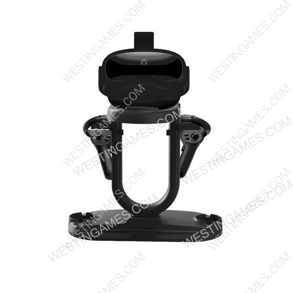 VR Headset Display And Touch Controllers Stand Helmet & Handle Holder Mount Station For Oculus Quest 2 and PS VR Black