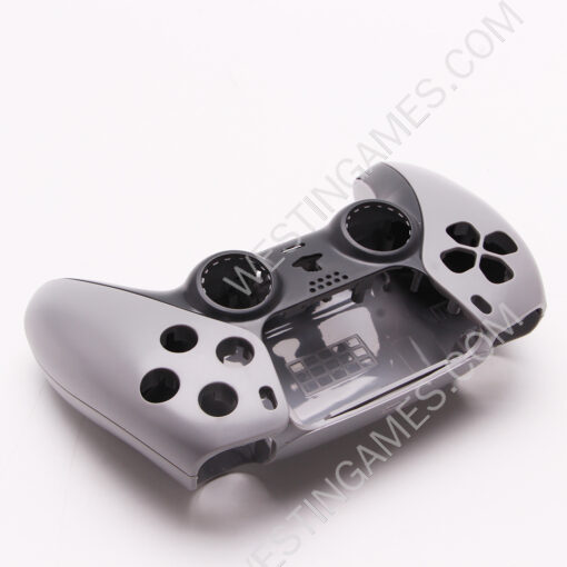 Replacement Top and Bottom with Glossy Button Housing Shell Case for PS5 Dualsence 5 Controller - Grey - Image 3