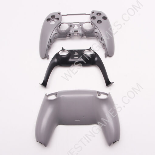 Replacement Top and Bottom with Glossy Button Housing Shell Case for PS5 Dualsence 5 Controller - Grey - Image 5