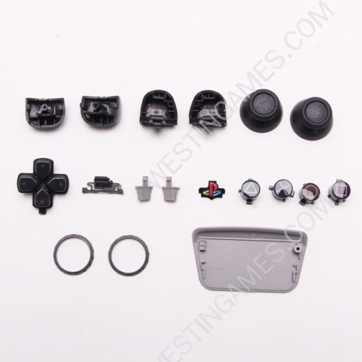 Replacement Top and Bottom with Glossy Button Housing Shell Case for PS5 Dualsence 5 Controller - Grey - Image 7
