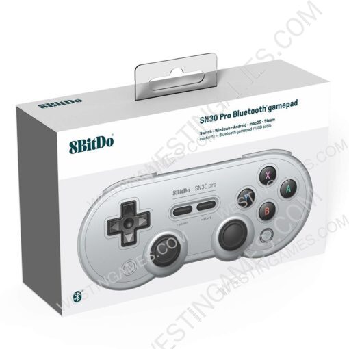 New 8bitdo SN30 Pro Bluetooth Wireless Gamepad Controller Purple Button for Android IOS MacOS PC and Switch Grey