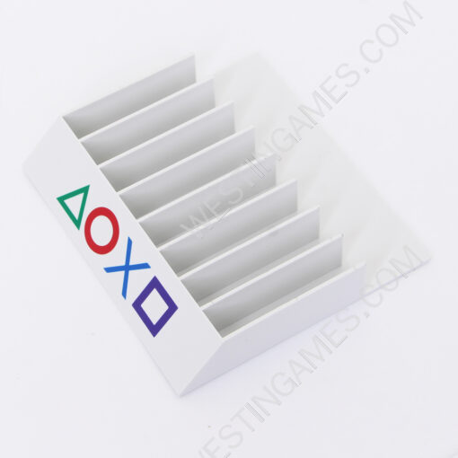 8in1 8 CD Game Disc Storage Seat Stand for PS4/PS5 White PS Logo