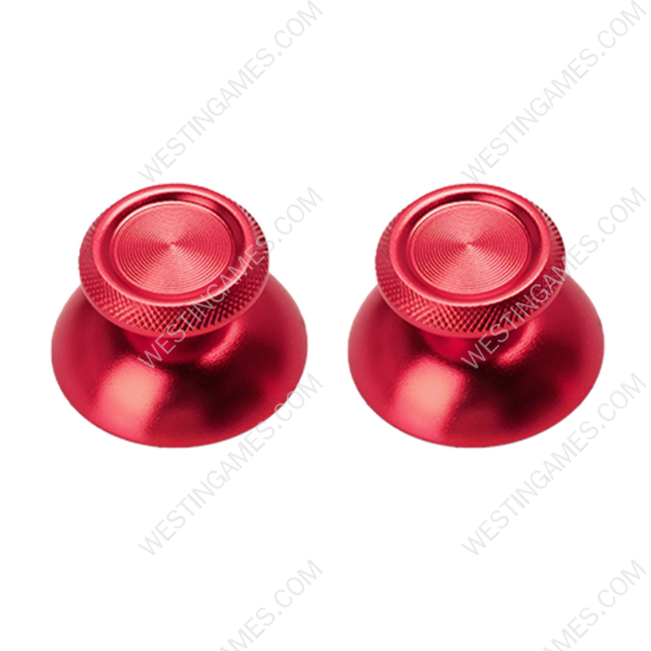 2 PCS Metal Mod Joystick Analogue 3D Thumbsticks for PS5 Wireless Chontroller - Red