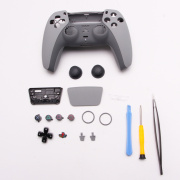 Replacement Top and Bottom with Mat Button Housing Shell Case for PS5 Dualsence 5 Controller - Grey 30th anniversary