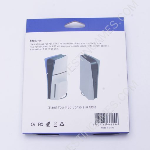 Vertical Base Stand Metal Bracket Holder for PS5 and PS5 Slim Disc and Digital Edition Console Blue - Image 2