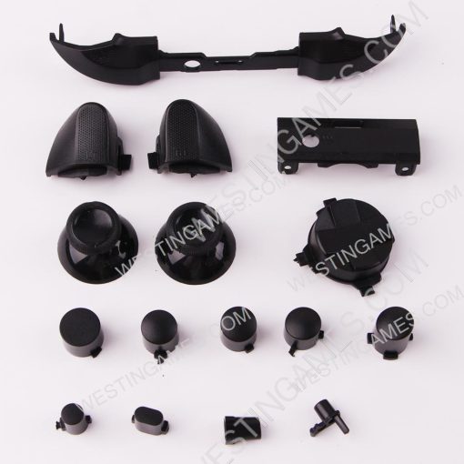 Full Set Dpad ABXY Grips Stick Bumpers Triggers Buttons Replacement for Xbox Series S/X Controller - Black