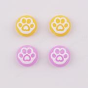 New 4in1 Night Light Cat Paw Thumb Grips Analog Caps Silicone Rubber For PS5 Yellow Purple 02