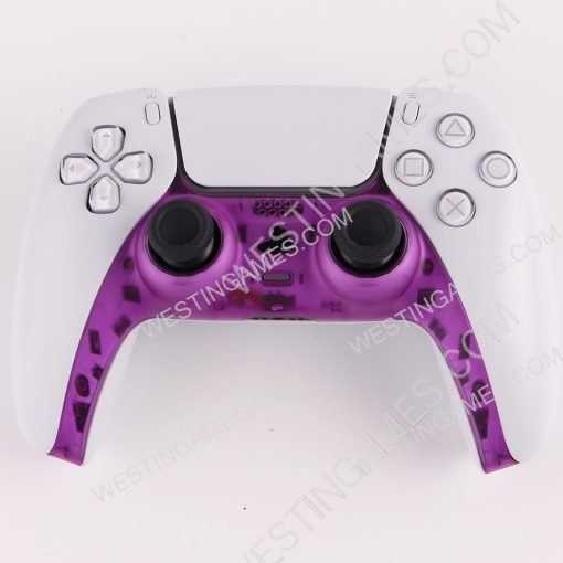 Decorative Strip Handle PC Shell Cover For PS5 Gamepad Controller - Clear Yellow - Image 3