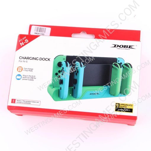 TNS-0122B Charger Charging Dock Stand Station Holder for Switch and oled Joy-Con Game Console Green
