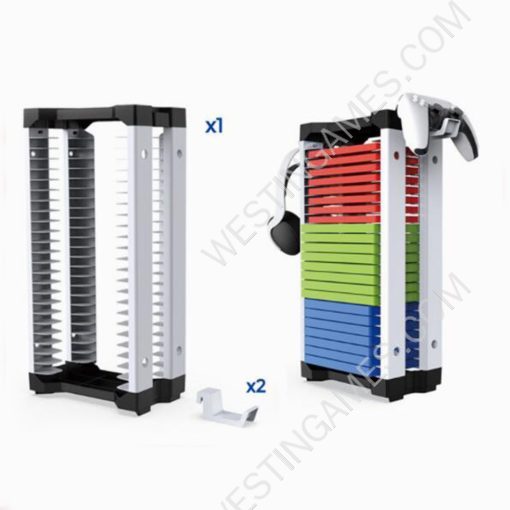 Game Card Storage Box game Disc Stand with Controller and Earphone Handle Grip for PS5/PS4/Switch
