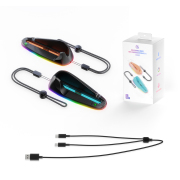 Game Controller Mouse Hand Grips with RGB Lights for Switch 2 Black