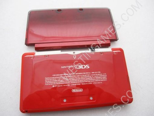 Replacement Full Housing Shell Case with Buttons and Screws for Nintendo 3DS - Flame Red