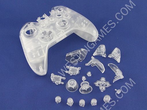 Replacement Complete Clear Housing Shell Case for XBOX ONE Controller - Transparent White