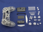 Replacement Complete Housing Shell Case for PS4 Dualshock 4 Controller - Transparent Clear
